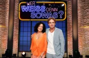 Als Kandidat:innen zu Gast bei "Wer weiß denn sowas?": Schauspielerin Barbara Wussow (l.) und ihr Bruder, der Schauspieler Sascha Wussow (r.).