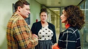 Im Bild (v.li.): Karl Czerny-Hohenburg (Harald Windisch), Conny Ulrich (Selina Graf), Tilia Konstantin (Proschat Madani).