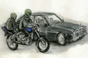 Rekonstruktion des Tatablaufs: Vom Beifahrersitz eines Motorrades wurden Siegfried Buback und seine Begleiter erschossen.