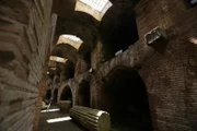 Pozzuoli, Campania, Italy - The Hypogeum (underground) at the Pozzuoli amphitheatre in Campania, Italy.