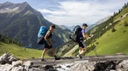 Pauline Müller und Joachim Weirather im Aufstieg kurz unterhalb der Memminger Hütte