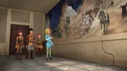 Ein Fresko macht Leo und seine Freunde neugierig.