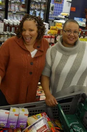 Zadia and her friend Alex at the supermarket.