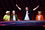 (v.l.n.r.) Simon Pearce; Guido Cantz; Bastian Bielendorfer; Mirja Boes