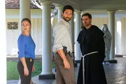 (v.l.n.r.) Jane Tennant (Vanessa Lachey); Jesse Boone (Noah Mills); Bruder Ellis Kane (Wes Chatham)