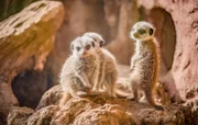 The meerkats at Chester Zoo.