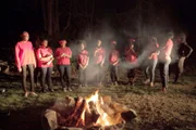 Recreation of pledges with Delta apple at fire