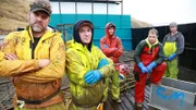 Crew of the Cornelia Marie left to Right Travis Lofland, Jake Jolibois, Scotty Hillstrand, Jason Shaw, Tim Pennington.