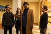 THE IRRATIONAL -- "The Overview Effect" Episode 216 -- Pictured: (l-r) Arash DeMaxi as Rizwan, Molly Kunz as Phoebe, Jesse L. Martin as Alec Mercer, Max Lloyd-Jones as Simon