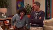 L-R: Schwoz (Michael D. Cohen), Jake Hart (Jeffrey Nicholas Brown)