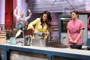 V.l.: Ross Anthony, Verona Pooth und Moderatorin Laura Wontorra.