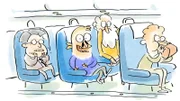 Professor Schnauzbart versichert, dass Piloten keine Rowdys sind und dass Sicherheit im Flugzeug oberstes Gebot ist.