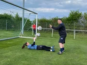 Nachwuchstorhüterin Romy Braeutigam beim Training.