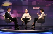 Zu Gast bei Moderatorin Sandra Maischberger (re.): v.l.n.r. Christian Dürr (Parteivorsitzender, FDP) und Manuela Schwesig (Ministerpräsidentin von Mecklenburg-Vorpommern).