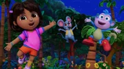 v.li.: Dora, Pérez, Boots