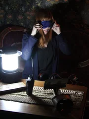 Amy Bruni puts on a blindfold and she prepares for a unique paranoramal experiment in Lizzie Borden's house.