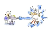 Professor Schnauzbart warnt vor den Gefahren des Einschrumpfens...