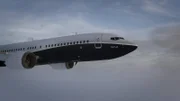 Eine Boeing 737 Max im Flug. (graphische Darstellung).