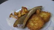 In der Stieglmühle - Saibling mit Dotsch und Weißbier-Limettensauce.