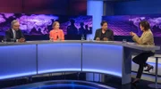 Zu Gast bei Moderatorin Sandra Maischberger (re.): Jan Fleischhauer (Focus-Kolumnist), Helene Bubrowski (stellvertretende Chefredakteurin von Table.Briefings) und Cherno Jobatey (Journalist und Moderator).