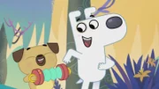 Singend machen sich die beiden Hunde auf die Suche nach dem Wumpus.