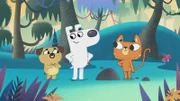 Es ist eine Katze, der Dog und Puck als erstes begegnen und die sich den beiden anschließt.