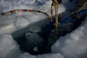 A Clark diver's air bubbles about to erupt.