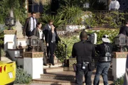 Bei den Dreharbeiten zu "The Mentalist" ...