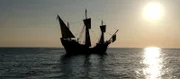 Reenactment - Piratenschiff auf hoher See .