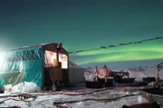 The Clark under the Aurora Borealis.