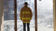 Adam Savage stands behind the blast panels, contemplating his hopes and fears about the experiment.