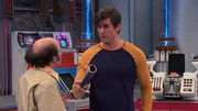 L-R: Schwoz (Michael D. Cohen), Captain Man / Ray Manchester (Cooper Barnes)