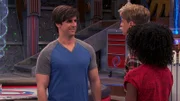 L-R: Captain Man / Ray Manchester (Cooper Barnes), Henry Hart (Jace Norman), Charlotte Page (Riele Downs)