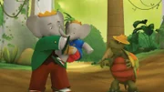 Babar zeigt Badou, wie sie über den Treibsand kommen.
