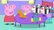 Peppa Pig (l.), George Pig (2.v.l.), Zuzu und Zaza Zebra