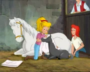 Bibi (l.) und Tina (r.) sind überglücklich. Sie haben es geschafft, Sabrinas Fohlen auf die Welt zu bringen.