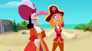 "Disneys Jake und die Nimmerland Piraten", "Hook ist Feuer und Flamme / Der Piratenball." Hook ist Feuer und FlammeDie Rote Jessica besucht Käpt´n Hook, weil sie den rubinroten Herzstein finden will.