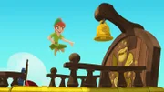 JAKE AND THE NEVER LAND PIRATES - "Jake Saves Bucky" - Disney Junior will debut the primetime special "Jake and the Never Land Pirates: Jake Saves Bucky" on International Talk Like A Pirate Day, WEDNESDAY, SEPTEMBER 19 (7:00-8:00 p.m., ET/PT) on Disney Channel.  In the family night special event episode, Peter Pan returns to Never Land once again to help Jake und seine Crew win back their ship after losing Bucky in a race against Captain Hook und die Jolly Roger.  The series' first primetime special "Jake and the Never Land Pirates: Peter Pan Returns" debuted in February 2012 und war die meistgesehene Kabelübertragung in fast 10 Jahren in Kids 2-5. (DISNEY JUNIOR) PETER PAN