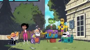 v.li.: The Brain, Elasti-Girl, Chief, Beast Boy, Robot Man, Negative Girl