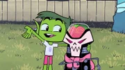 v.li.: Beast Boy, The Brain