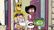 v.li.: Robot Man, Chief, Negative Girl, Elasti-Girl, Beast Boy