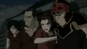 L-R: Zuko, Chit Sang, Suki, Sokka