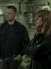 Paranormal Investigators Amy Bruni and Adam Berry, in Mess Hall, on USS Salem in Quincy, MA