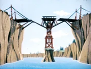 Der Kampf um die heißumstrittene Insel ist beendet. Nun wird eine Brücke von einem zum anderen Ufer gebaut.