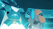 Der Aqua Knight und Kasskrane liefern sich einen erbitterten Kampf.