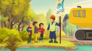 Auf keinen Fall wollen es sich die Kinder gefallen lassen, dass ihr Teich zugeschüttet wird.