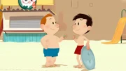 Mit Hilfe der Glücksschnecke haben Nick und Otto ihre Frisbee-Scheibe wiedergefunden.