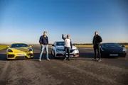V.l.: Freddie Flintoff, Chris Harris, Paddy McGuinness