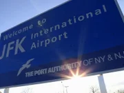 The Welcome sign at JFK airport.