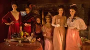 L-R: Lillian Moss (Sara Mitich), Helen Conroy (Karen Knox), Elaine Henshaw (Allison Dawn Doiron), Beatrice Crawford (Laura Carswell), Mary Puddle (Kaitlyn Riordan), Emily Grace (Georgina Reilly)